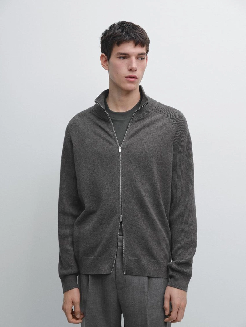 Кардиган из хлопкового микса с рукавами реглан