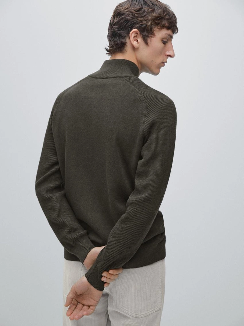 Кардиган из хлопкового смесового трикотажа с рукавами реглан