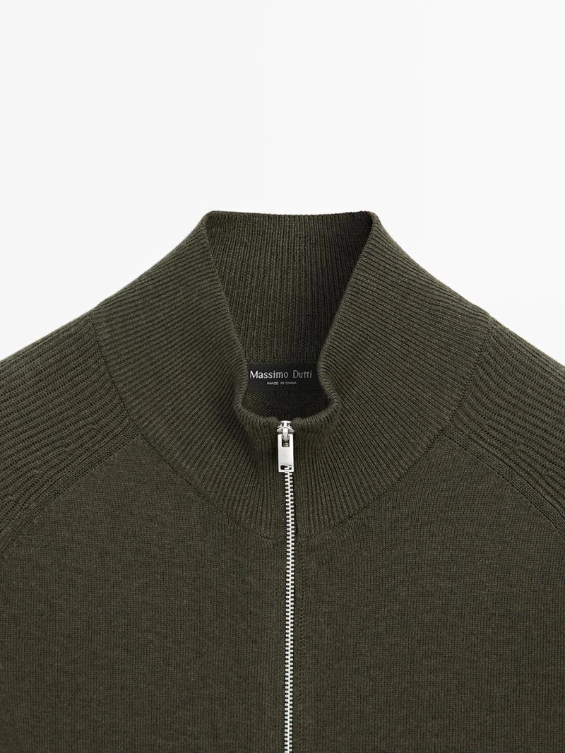 Кардиган из хлопкового смесового трикотажа с рукавами реглан