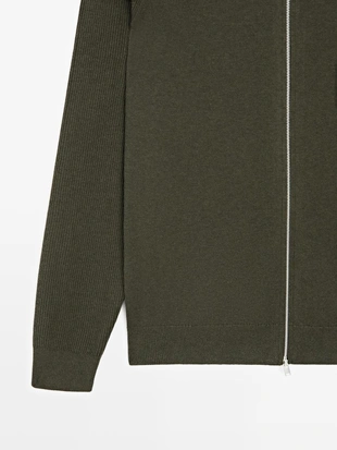 Кардиган из хлопкового смесового трикотажа с рукавами реглан- Заказать в России