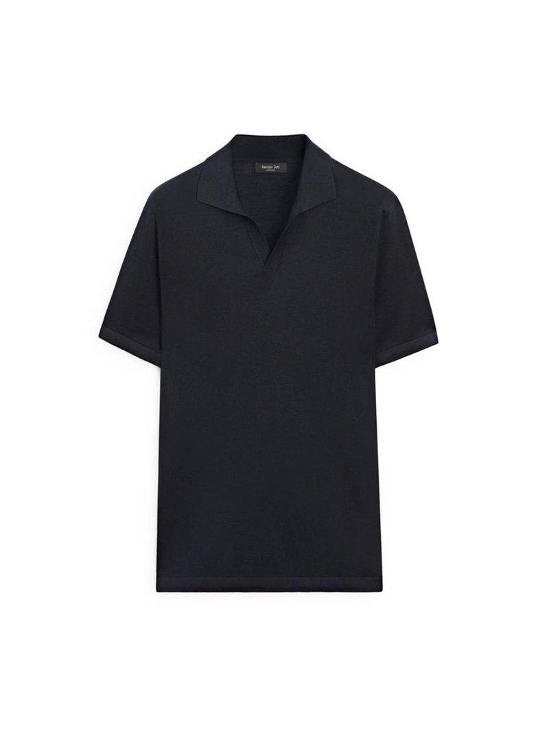 Водолазка-поло с v-образным вырезом из вязаного полотна