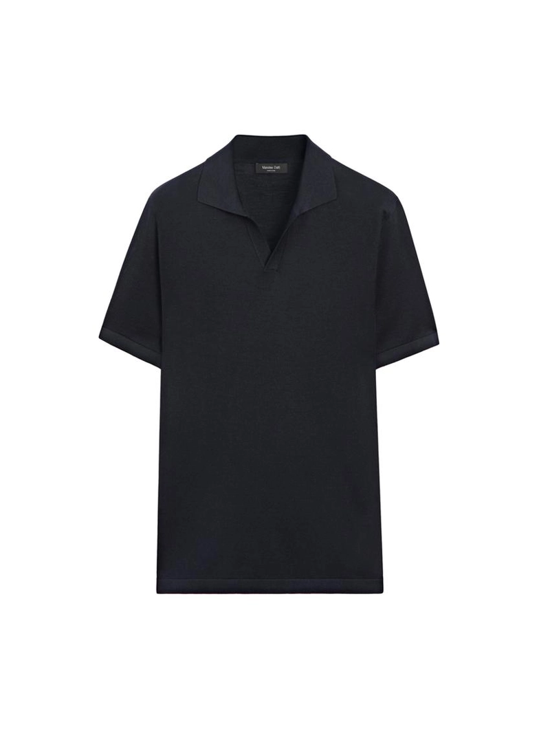 Водолазка-поло с v-образным вырезом из вязаного полотна