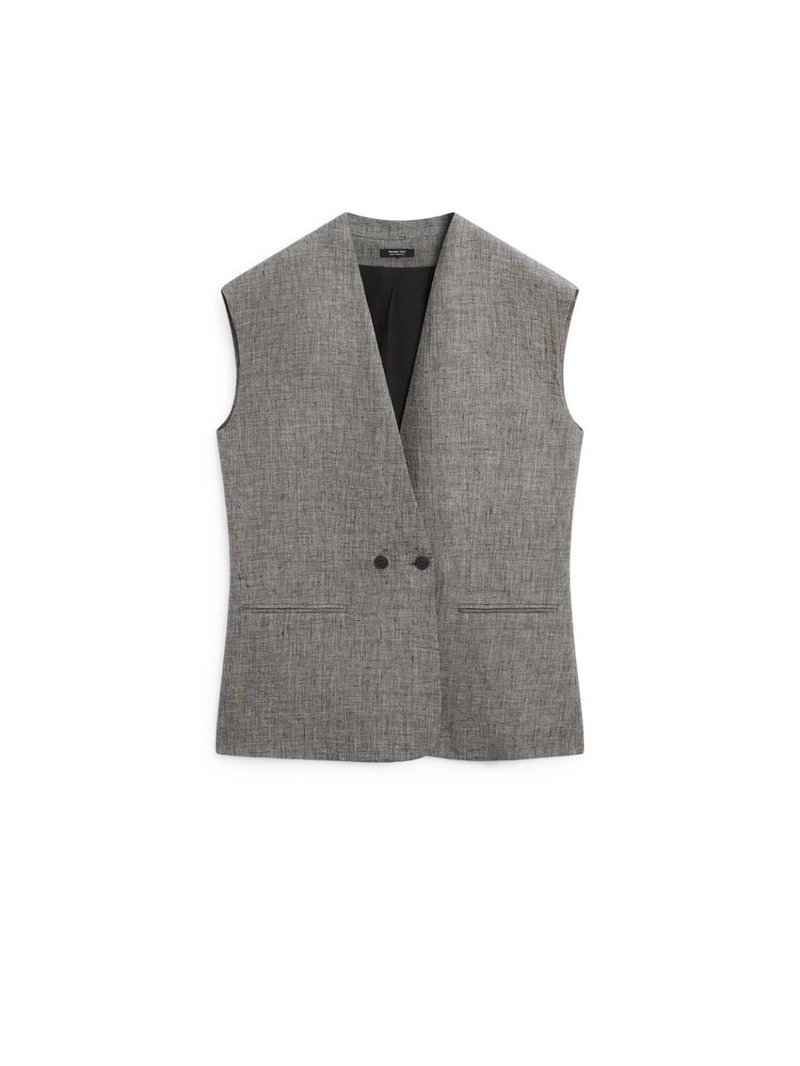 Льняной жилет с выраженными плечами
