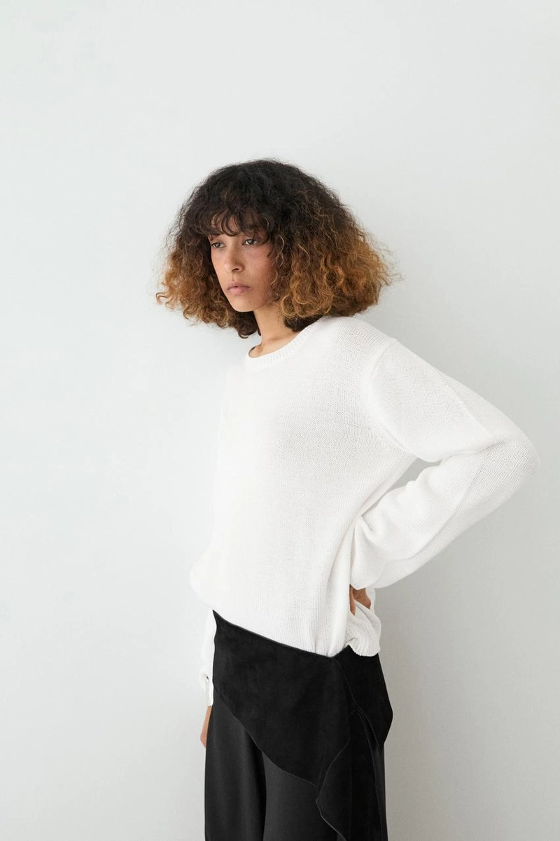 Трикотажный свитер из мерсеризованного хлопка