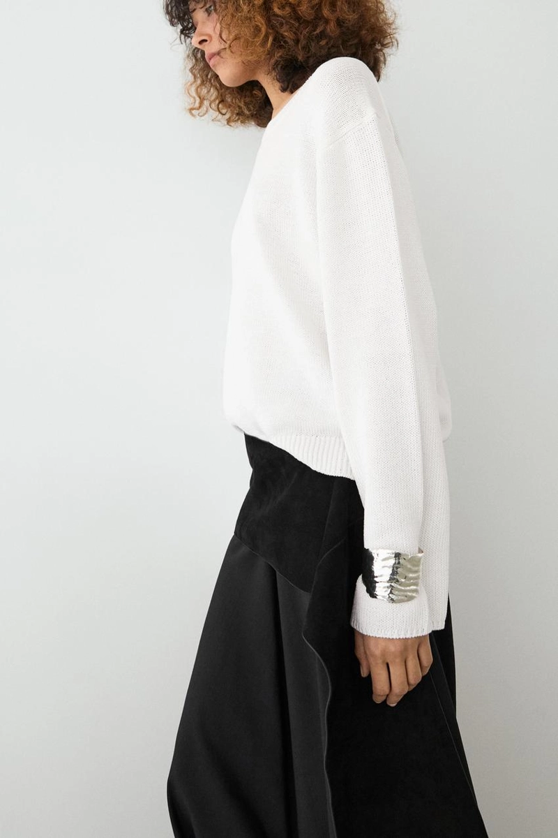 Трикотажный свитер из мерсеризованного хлопка