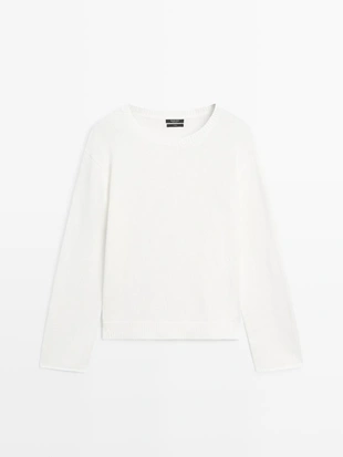 Трикотажный свитер из мерсеризованного хлопка- Заказать в России