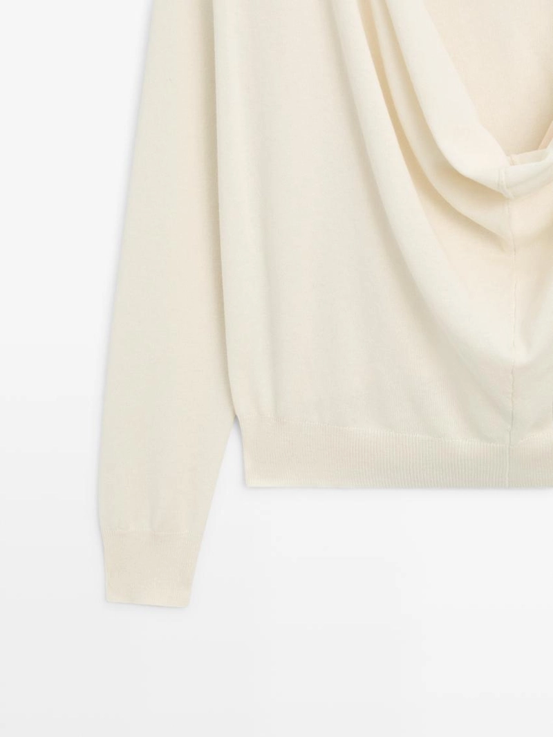 Трикотажный свитер из хлопкового смесового волокна с воротником-хомутом