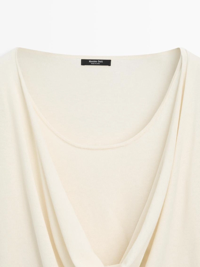 Трикотажный свитер из хлопкового смесового волокна с воротником-хомутом