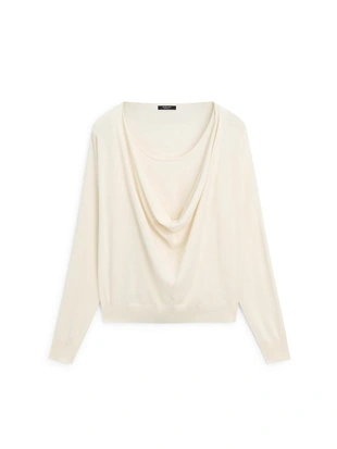 Трикотажный свитер из хлопкового смесового волокна с воротником-хомутом- Заказать в России