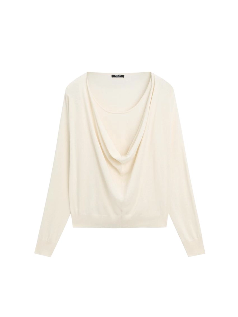 Трикотажный свитер из хлопкового смесового волокна с воротником-хомутом