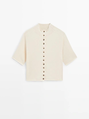 Кофточка с короткими рукавами и запахом- Заказать в России