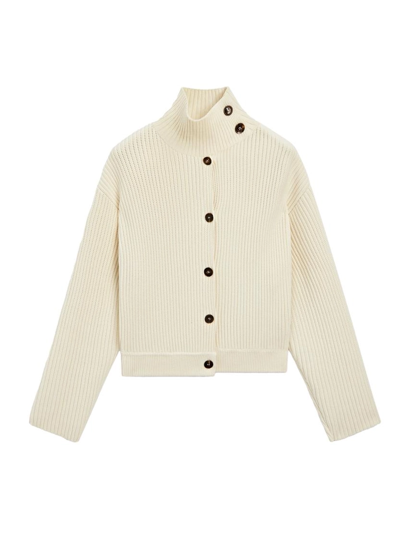 Кардиган с высоким воротником из хлопка