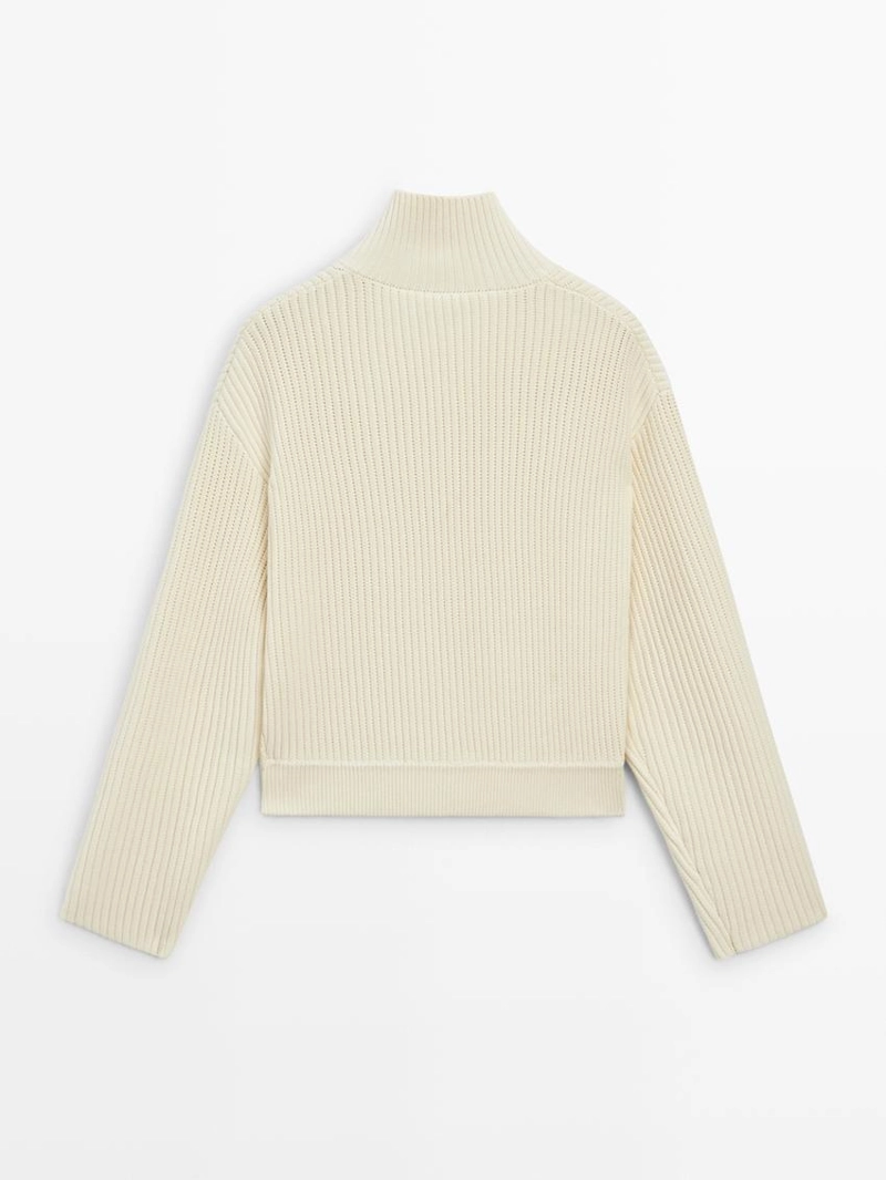 Кардиган с высоким воротником из хлопка