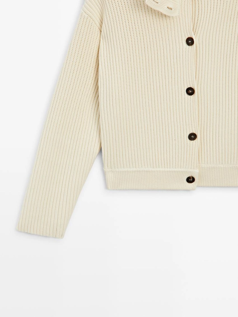 Кардиган с высоким воротником из хлопка