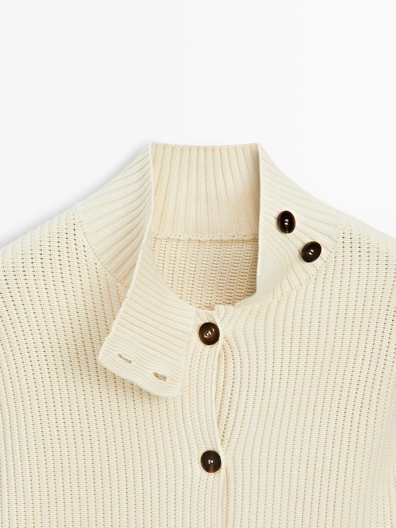 Кардиган с высоким воротником из хлопка