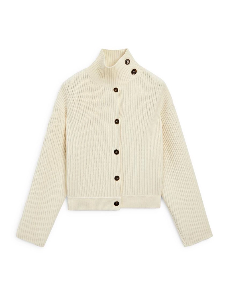 Кардиган с высоким воротником из хлопка