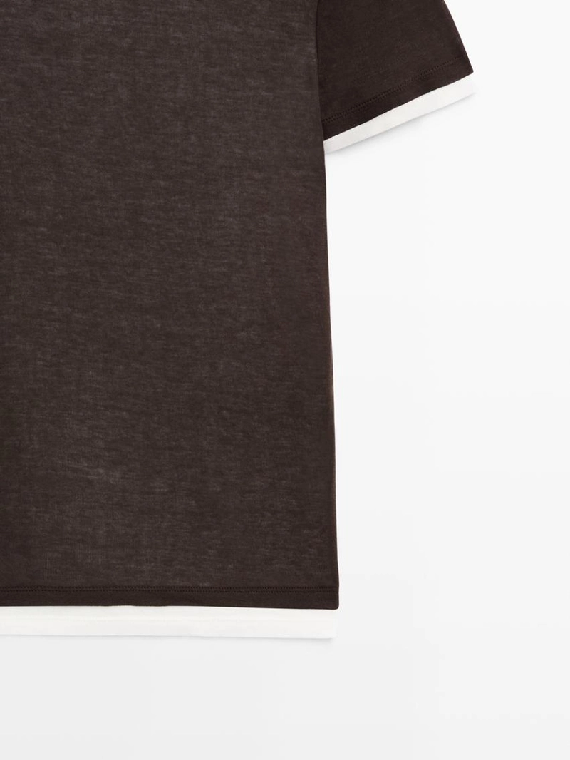 Футболка с коротким рукавом с двойной отделкой