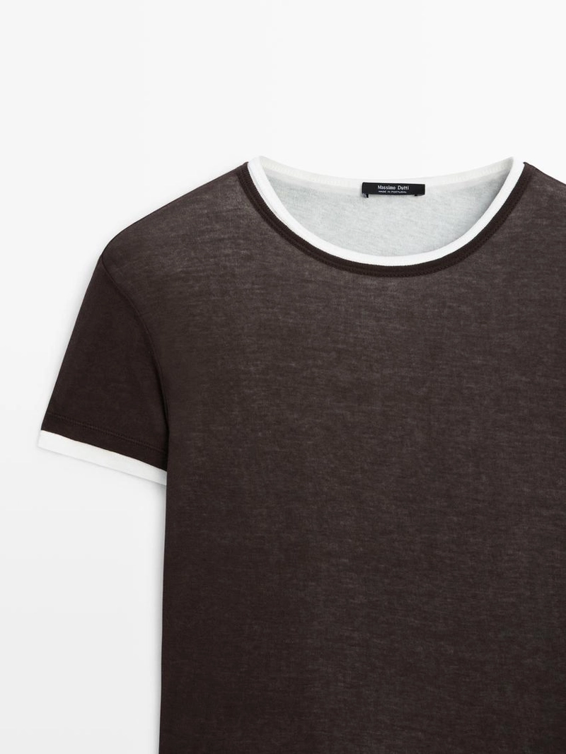 Футболка с коротким рукавом с двойной отделкой