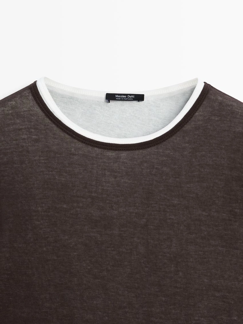 Футболка с коротким рукавом с двойной отделкой