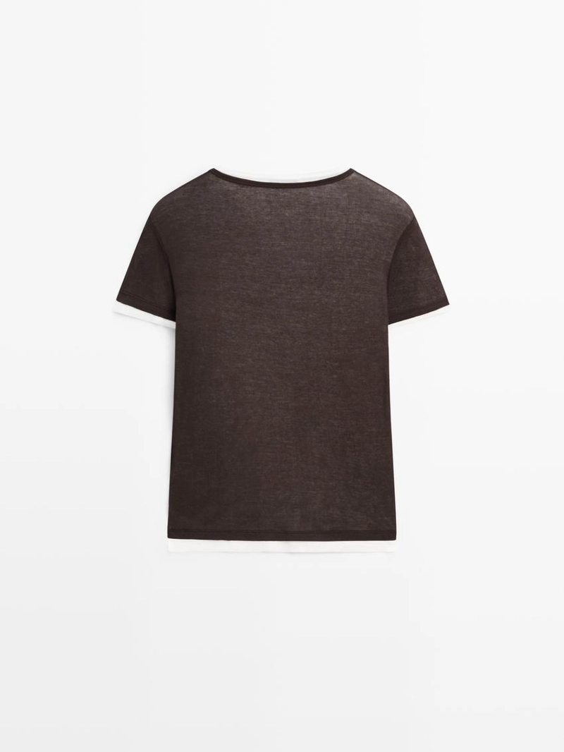 Футболка с коротким рукавом с двойной отделкой