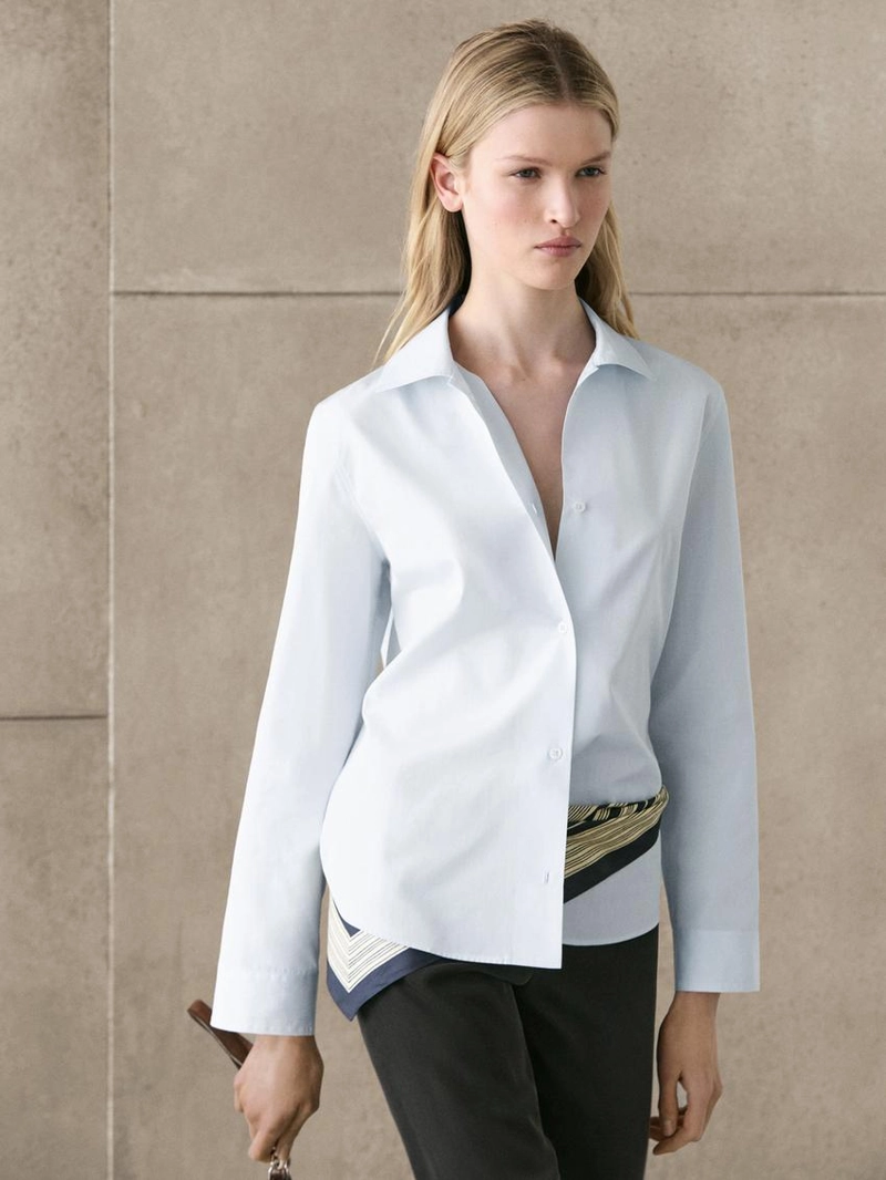 Рубашка из 100% хлопкового поплина