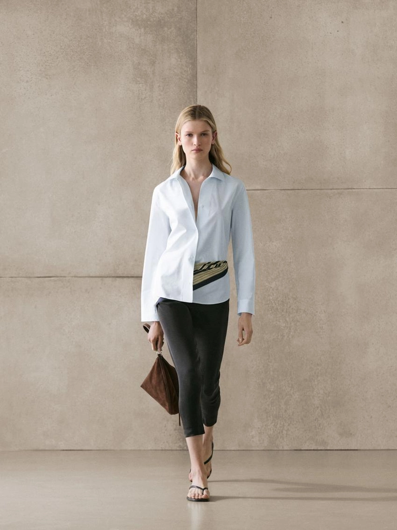 Рубашка из 100% хлопкового поплина