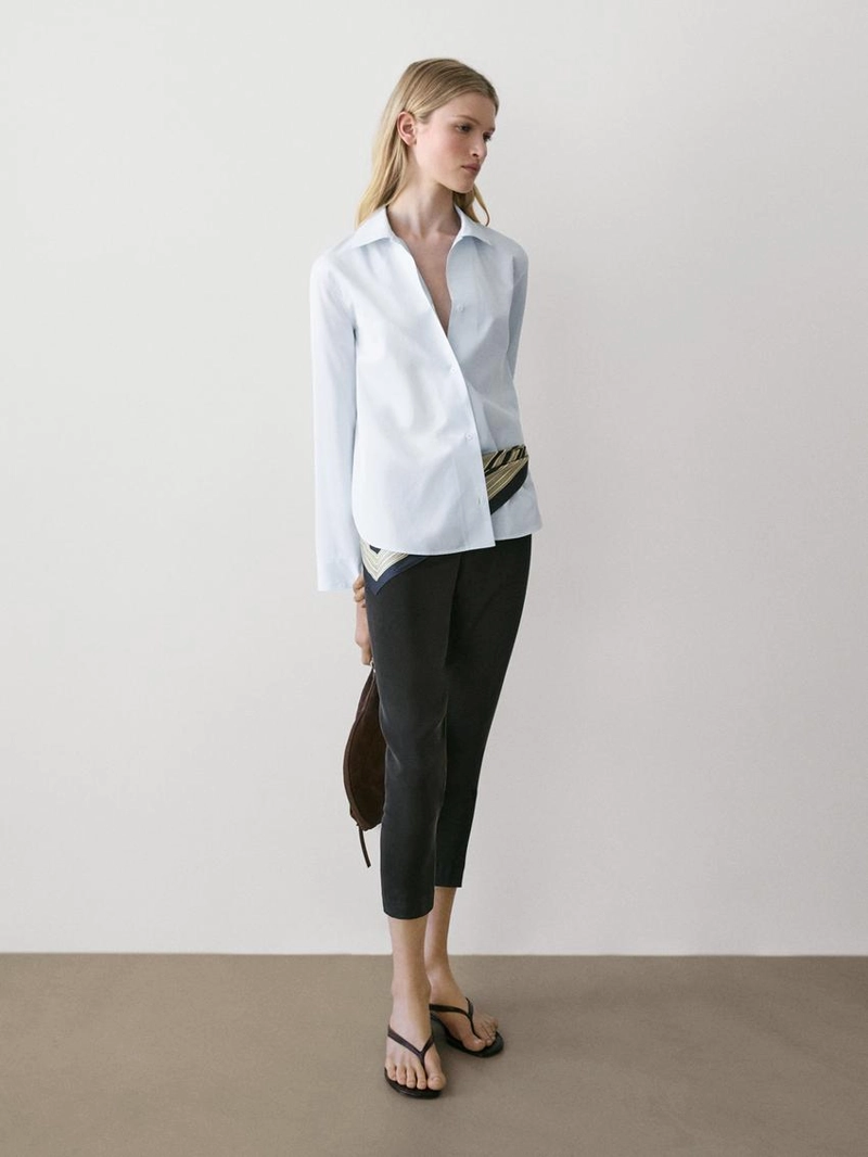 Рубашка из 100% хлопкового поплина