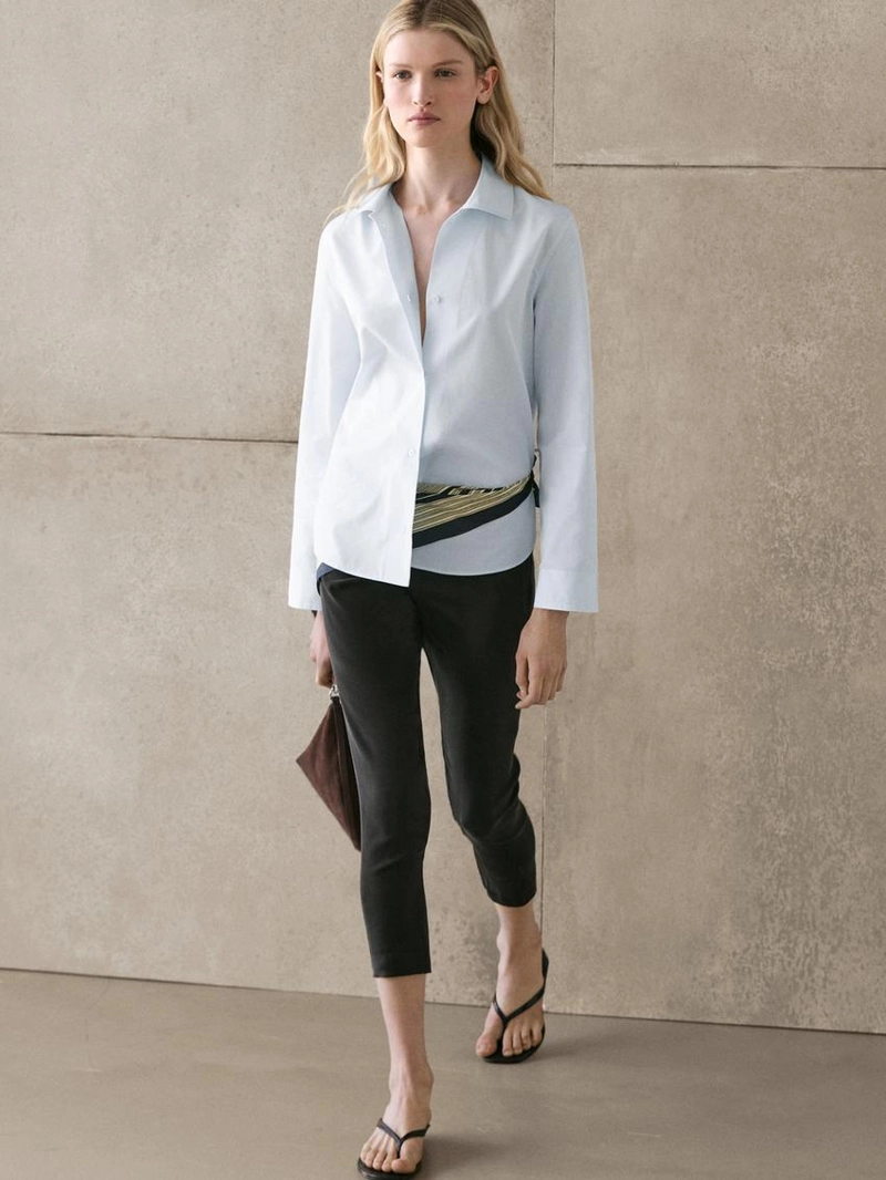 Рубашка из 100% хлопкового поплина