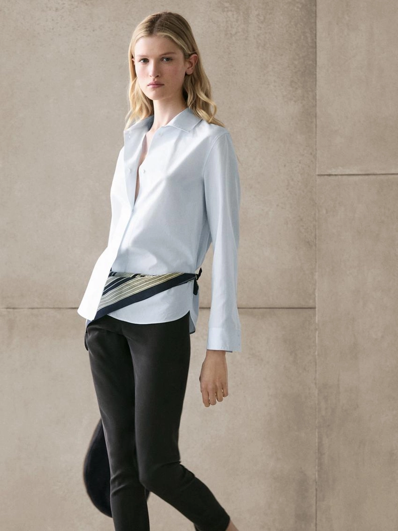 Рубашка из 100% хлопкового поплина