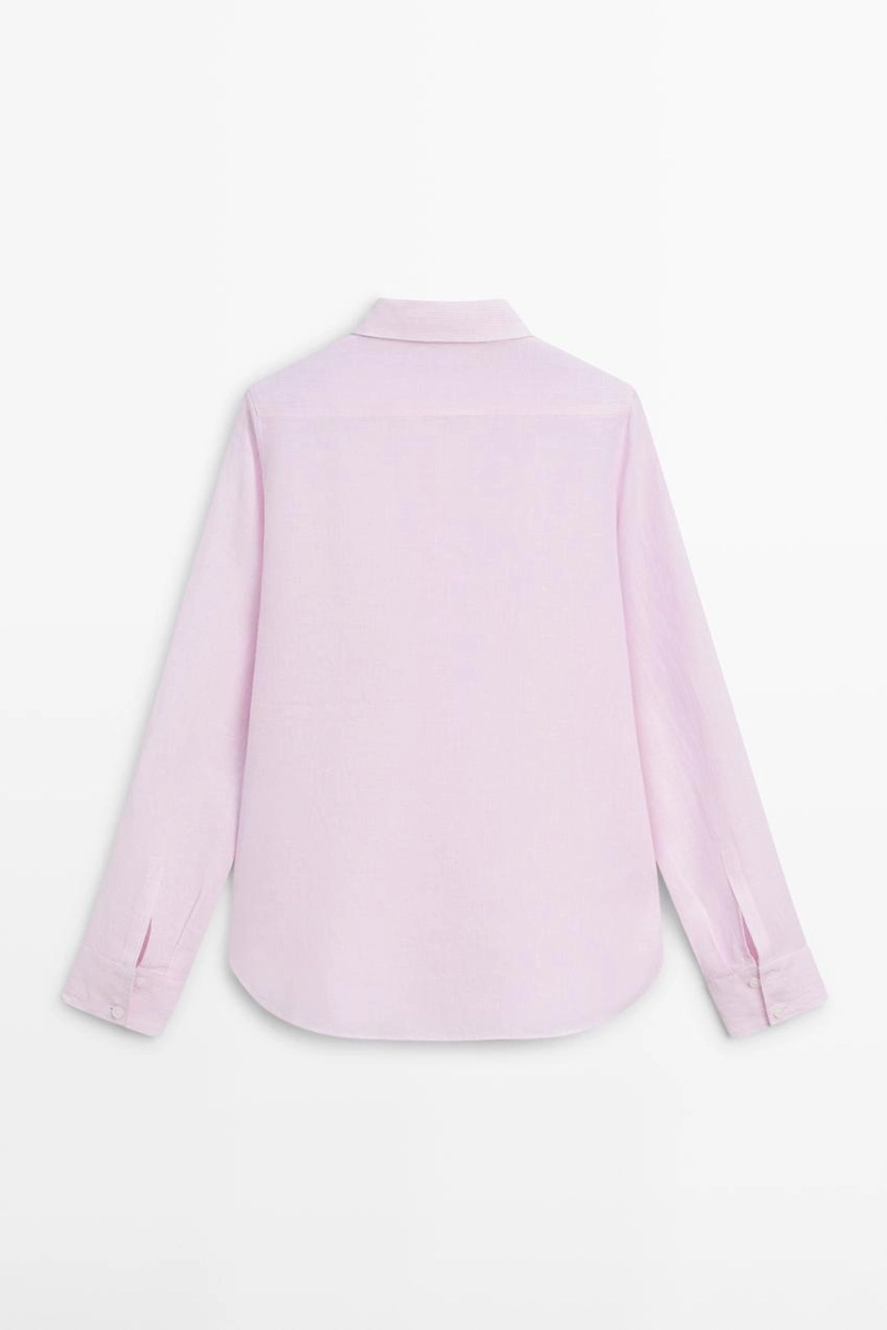 Рубашка из 100% льна в полоску