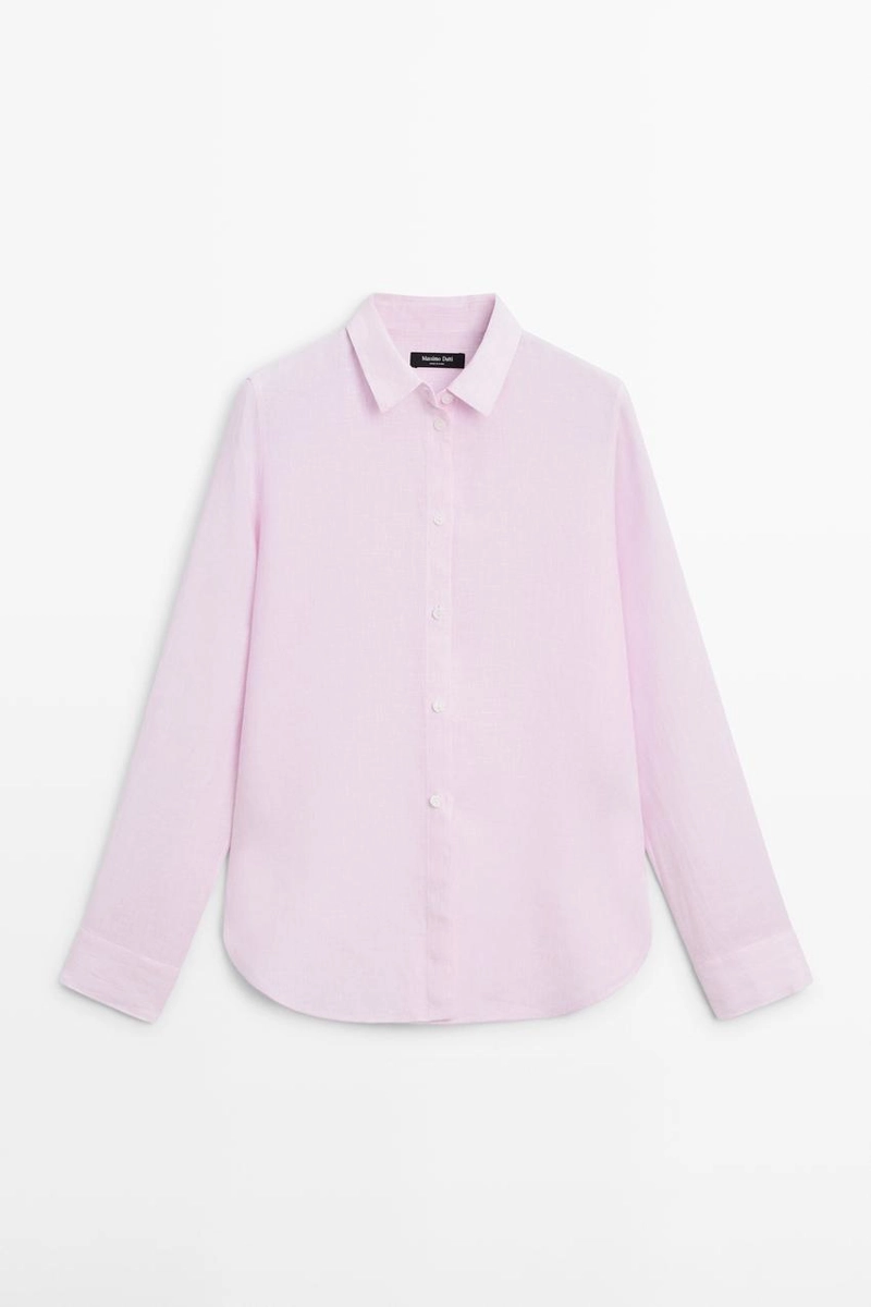 Рубашка из 100% льна в полоску