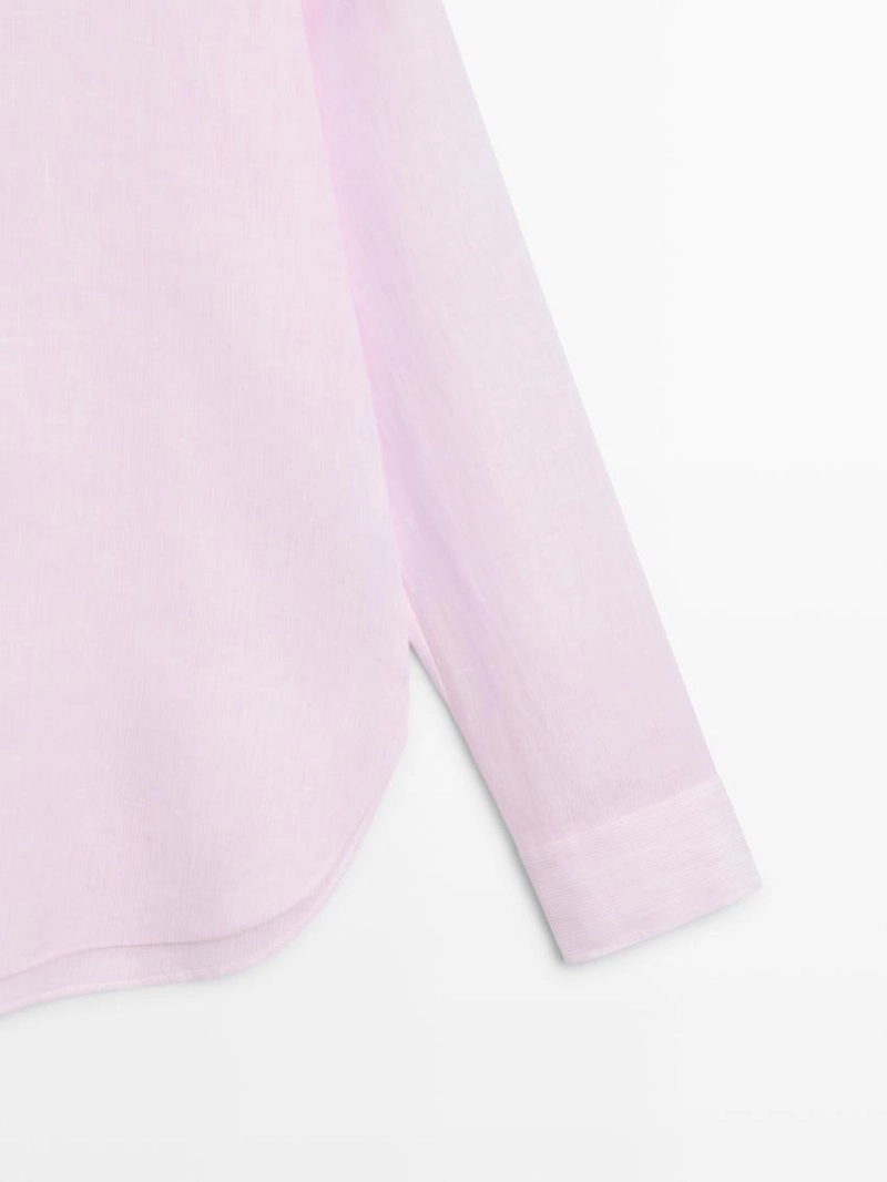 Рубашка из 100% льна в полоску