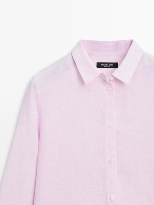 Рубашка из 100% льна в полоску- Заказать в России