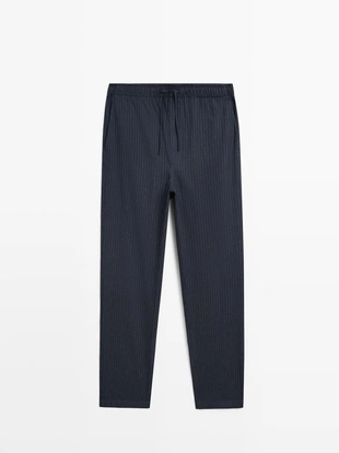 Пижама в полоску из 100% хлопка с длинным рукавом- Заказать в России