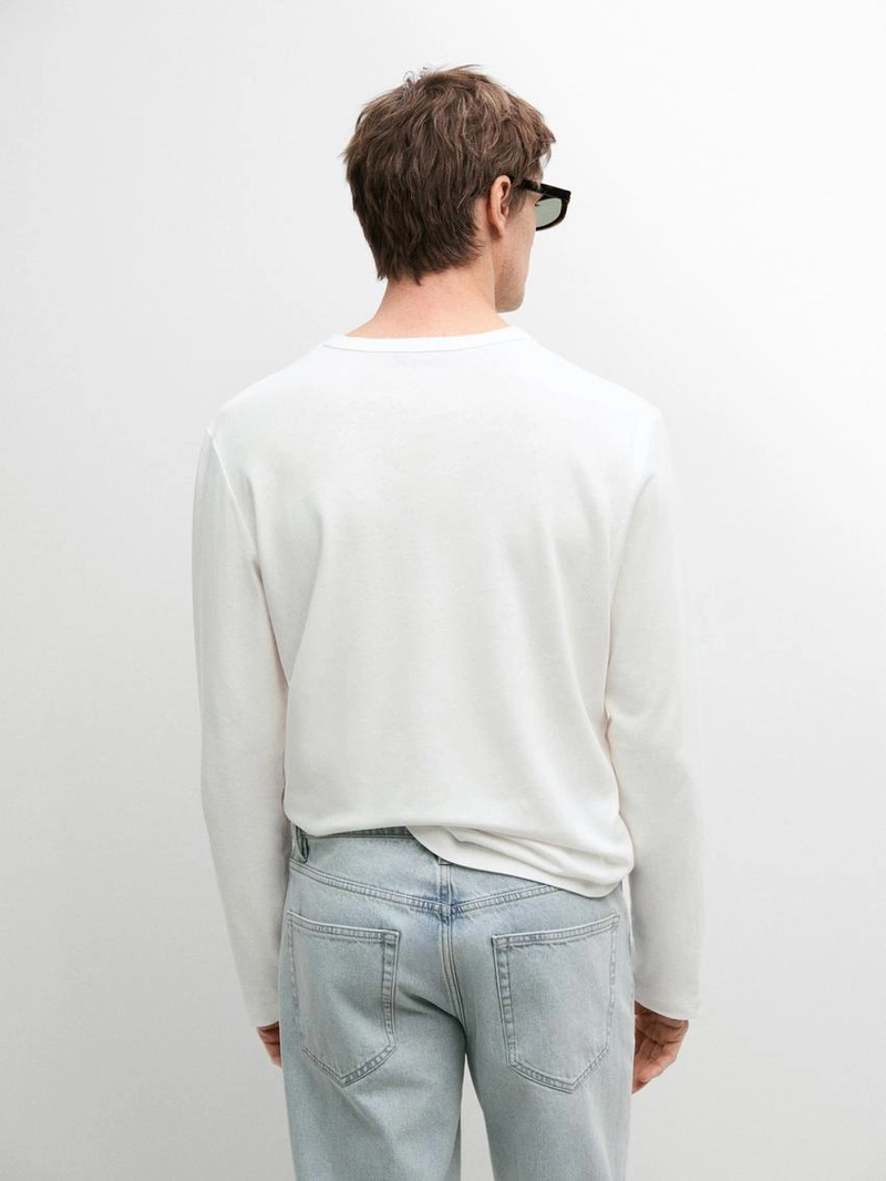 Футболка с длинным рукавом и воротником henley