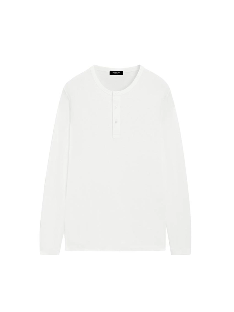 Футболка с длинным рукавом и воротником henley