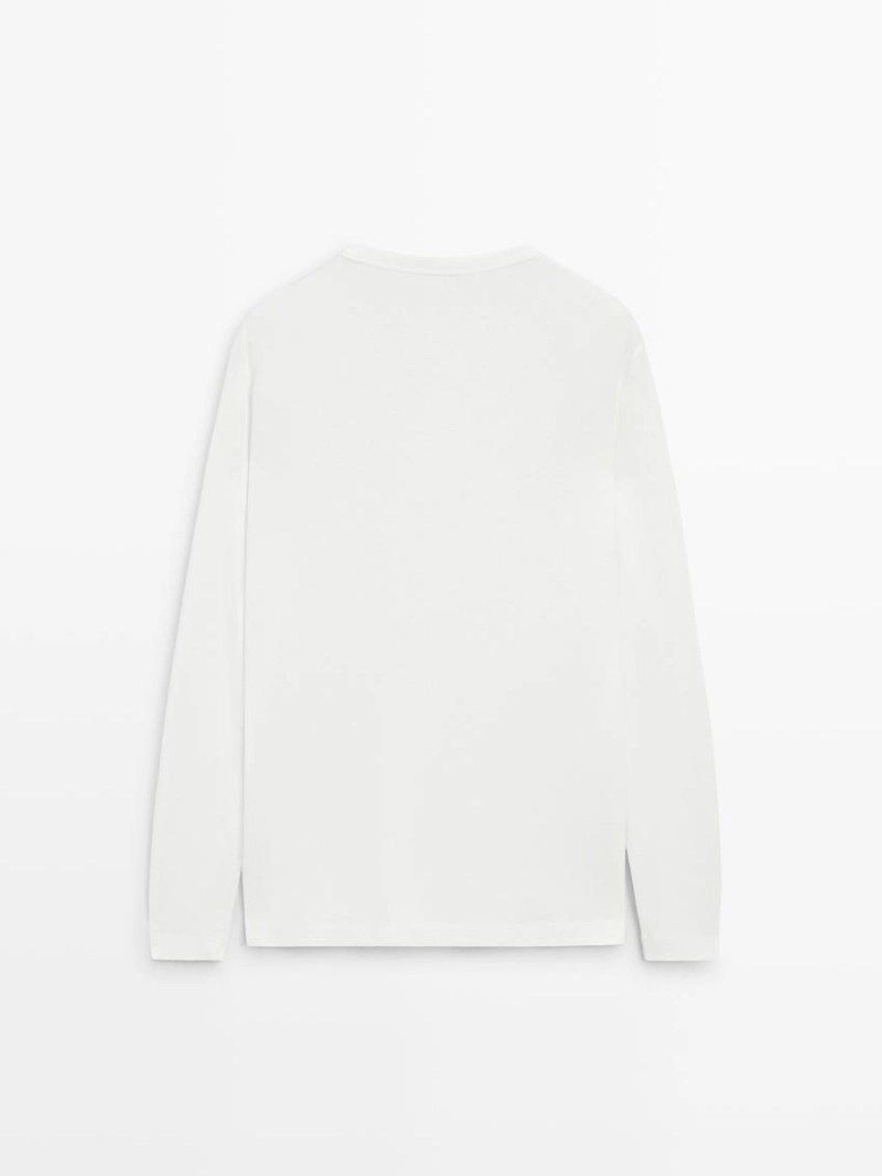 Футболка с длинным рукавом и воротником henley