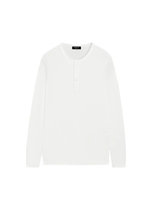 Футболка с длинным рукавом и воротником henley- Заказать в России