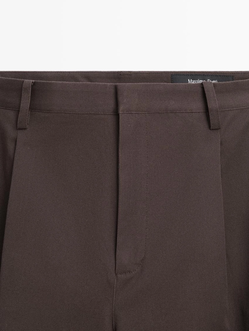 Брюки из хлопка с защипами