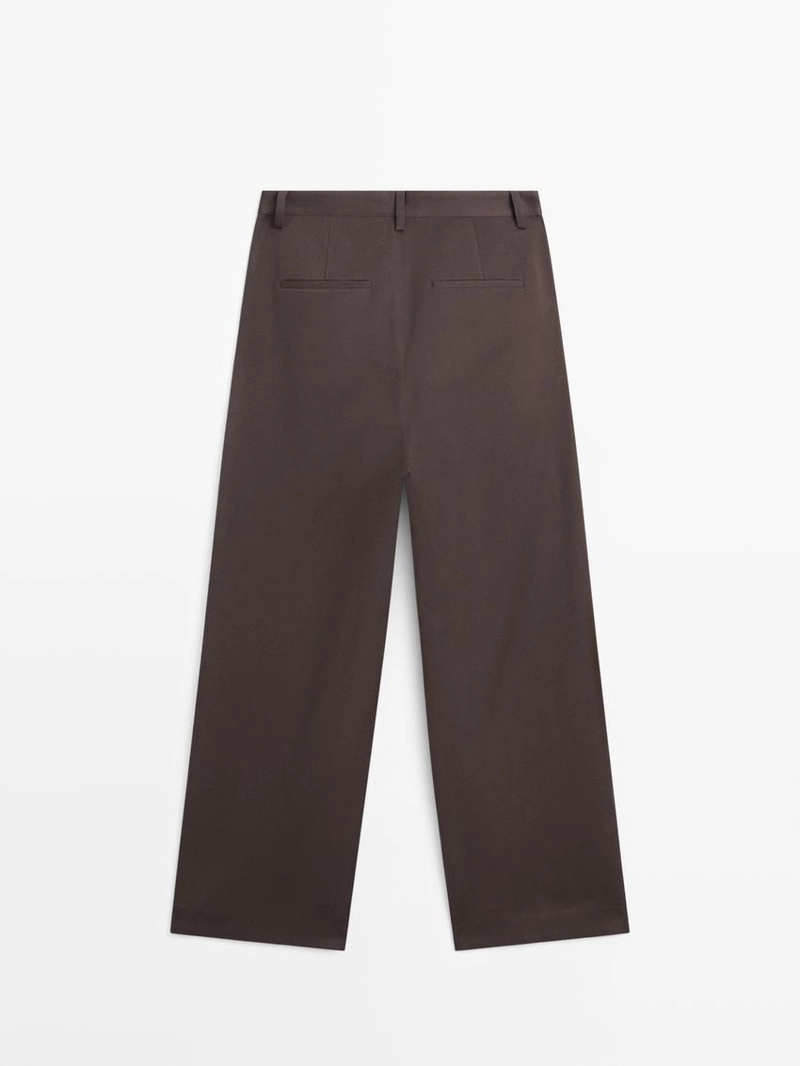 Брюки из хлопка с защипами