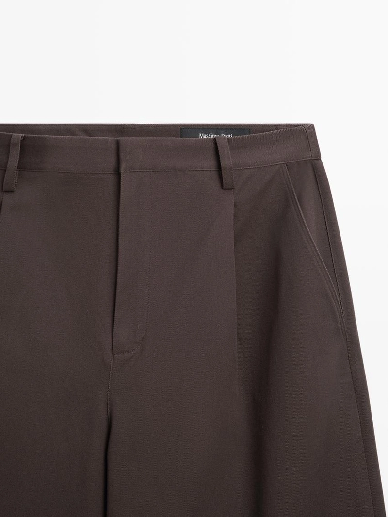 Брюки из хлопка с защипами