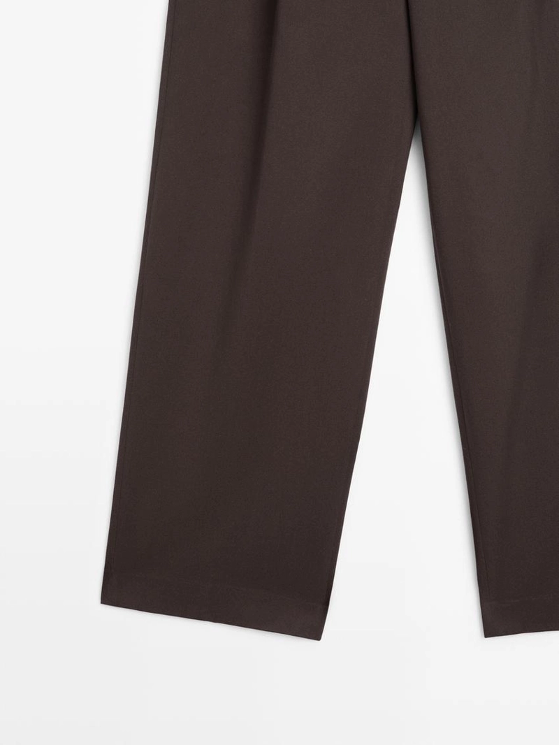 Брюки из хлопка с защипами