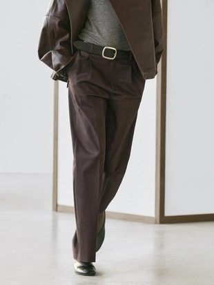 Брюки из хлопка с защипами- Заказать в России