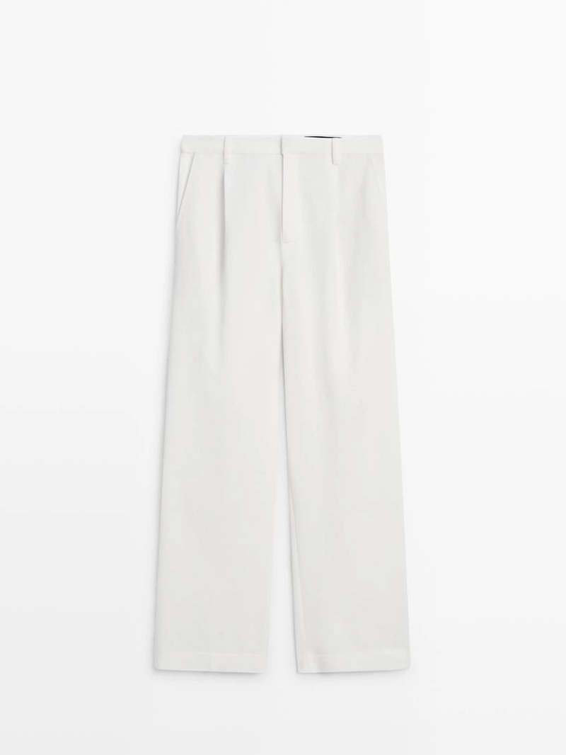 Хлопковые брюки с защипами