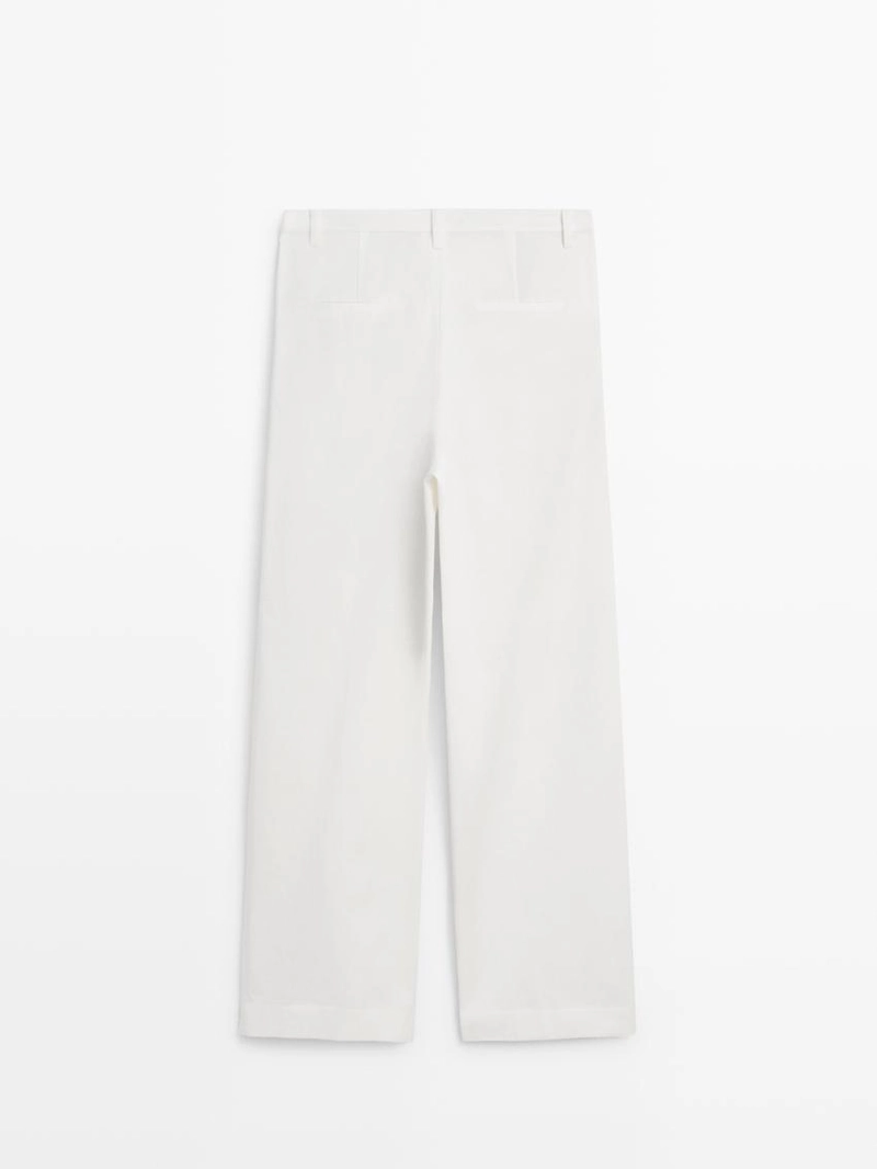 Хлопковые брюки с защипами