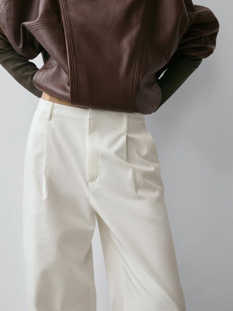 Хлопковые брюки с защипами