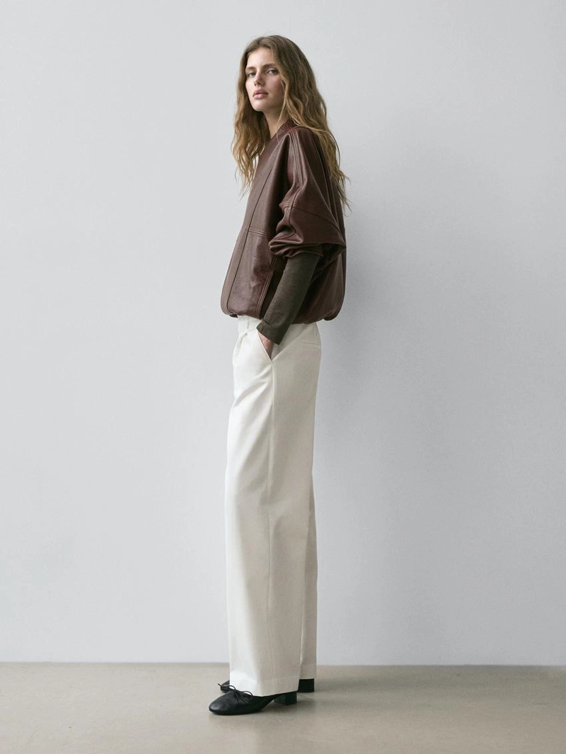 Хлопковые брюки с защипами