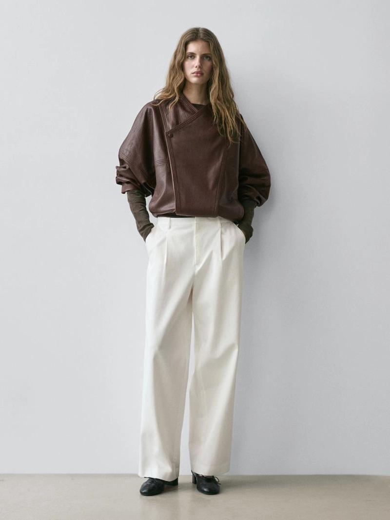 Хлопковые брюки с защипами