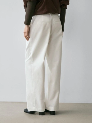 Хлопковые брюки с защипами- Заказать в России