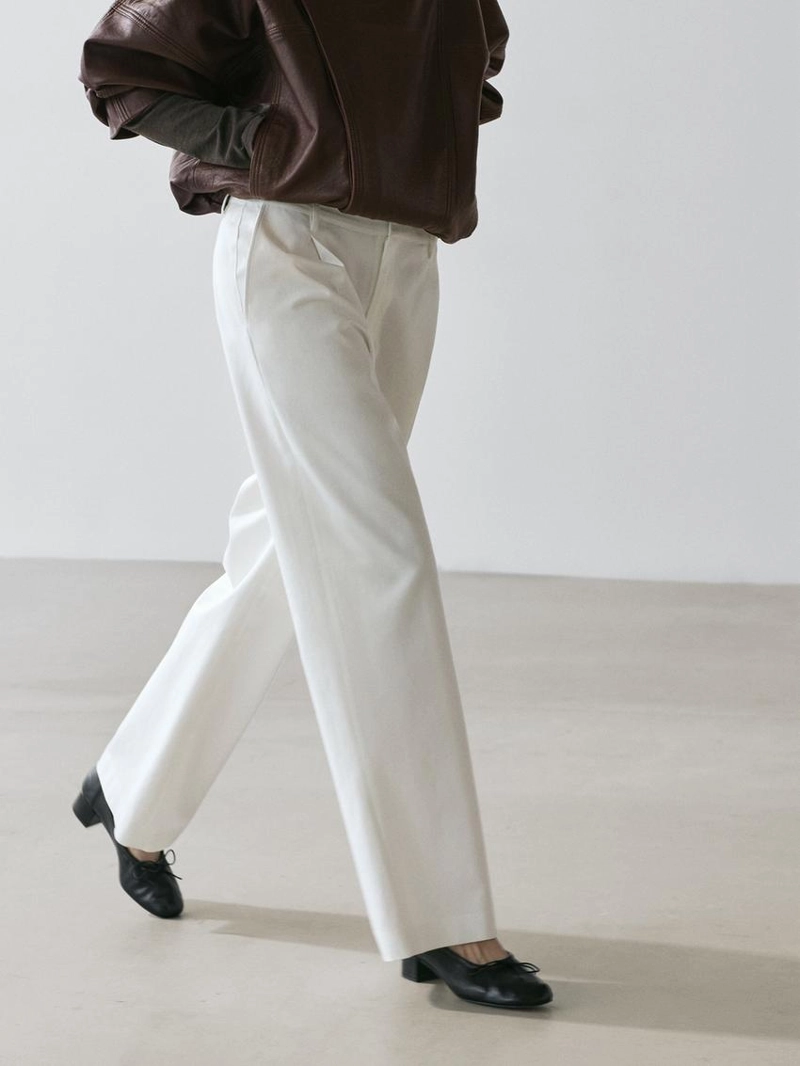 Хлопковые брюки с защипами